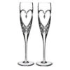 Waterford Crystal True Love Champagne Toasting Flutes, Pair