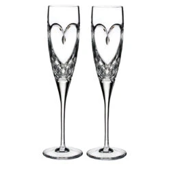 Waterford Crystal True Love Champagne Toasting Flutes, Pair
