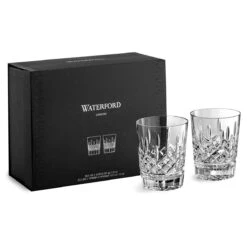 Waterford Crystal Lismore 12 Oz Double Old Fashion DOF Tumbler Glasses, Pair -Best Glassware Store 1058536 a6