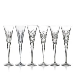 Waterford Crystal 2022 Winter Wonders Flutes Clear Mixed Set Of 6