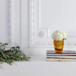 Lalique Small Pivoines Amber 5.5" Vase -Best Glassware Store 10708700 a4