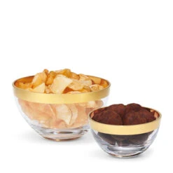 Aerin Gabriel Large Crystal Bowl, Clear, Gold -Best Glassware Store 20220043AE a3