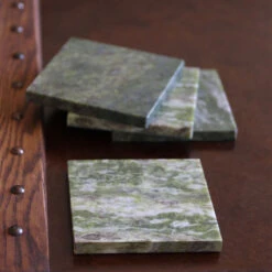 Cashs Ireland, Connemara Marble Square Coasters, Set Of Four -Best Glassware Store 20692C c coaster sq161200