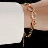Cashs Ireland Gold Cocktail Statement Bracelet -Best Glassware Store 21757C a1