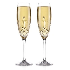 Cashs Ireland Hawthorne Fairy Champagne Toasting Flutes, Pair