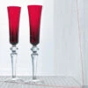 Baccarat Crystal, Mille Nuits Flutissimo Crystal Flutes, Red, Pair -Best Glassware Store 2810596B 2810596B a1 1