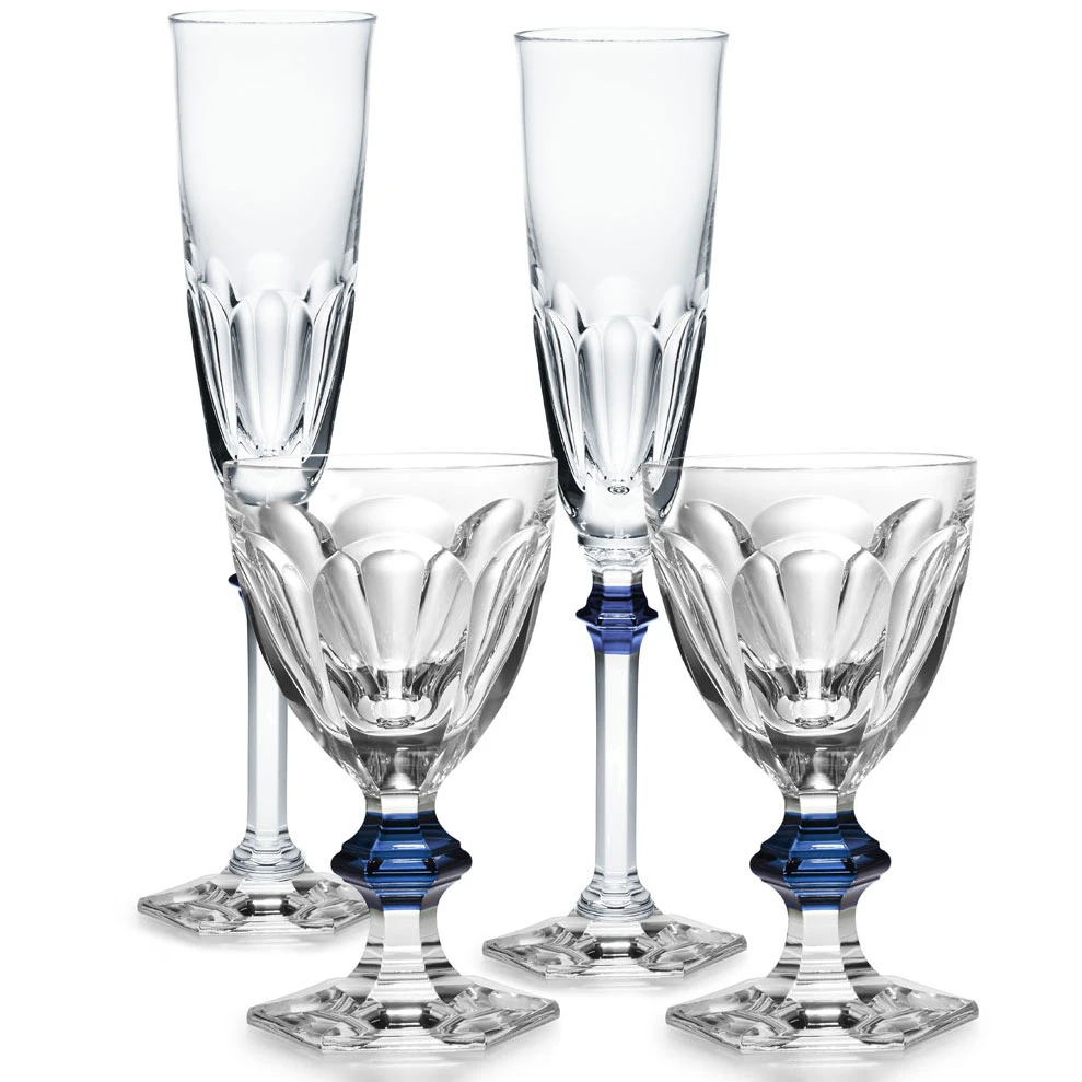 Baccarat Harcourt Eve Champagne Flutes, Blue Knob, Pair 5 Baccarat Harcourt Eve Champagne Flutes, Blue Knob, Pair - Image 3