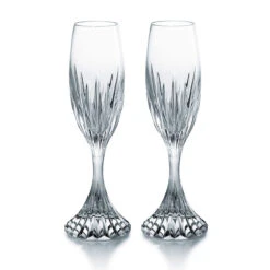 Baccarat Crystal, Massena Champagne Flutes, Pair -Best Glassware Store 2811797B a1