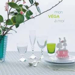 Baccarat Crystal, Vega Clear Crystal Flute, Pair -Best Glassware Store 2811801B vega a1