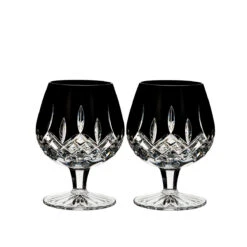Waterford Crystal, Lismore Black Brandy, Cognac Glasses, Pair