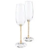 Swarovski Crystalline Toasting Flutes, Gold Tone Pair 2 Swarovski Crystalline Toasting Flutes, Gold Tone Pair -Best Glassware Store 5102143 a1