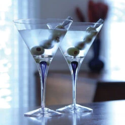 Orrefors Crystal, Intermezzo Blue Martini, Pair -Best Glassware Store 6257406 a2