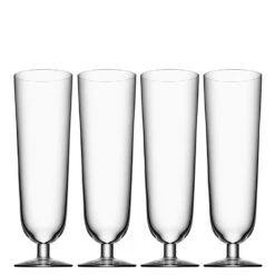 Orrefors Crystal, Beer Pilsner Glasses, Set Of Four