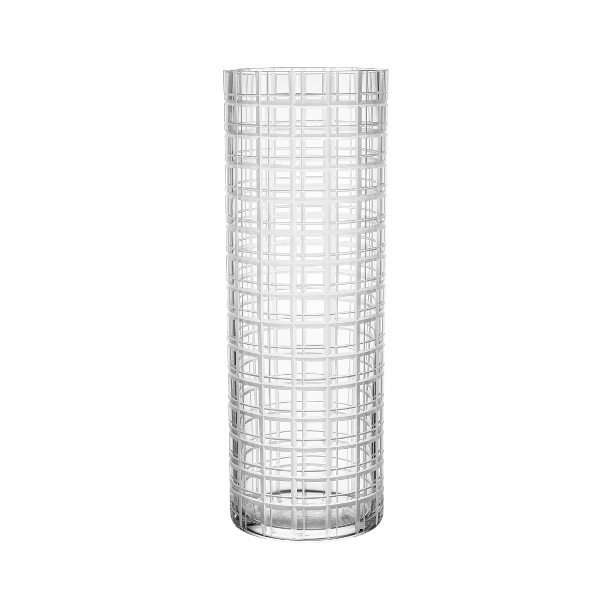 Orrefors Cut In Number Checker 13" Vase Large 3 Orrefors Cut In Number Checker 13" Vase Large