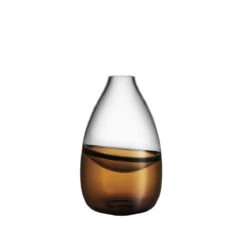 Kosta Boda Art Glass Mattias Stenberg 12 7/16" Septum Vase, Golden Brown, Limited Edition Of 300