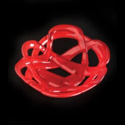 Kosta Boda Large Basket Crystal Bowl, Red