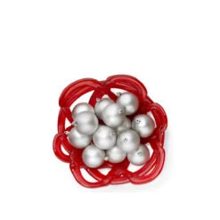 Kosta Boda 12" Basket Crystal Bowl, Red