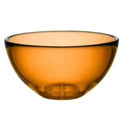 Kosta Boda 8 1/2" Bruk Crystal Serving Bowl, Amber