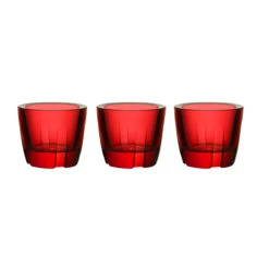 Kosta Boda Bruk Votive, 2.83" Anything Bowl Deep Red, Set Of Three