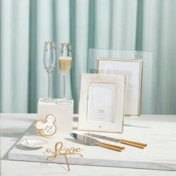 Lenox Disney Bridal Toasting Flutes Pair -Best Glassware Store 892953L a3