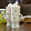 Belleek China Irish Coffee Mugs, Pair 2 Belleek China Irish Coffee Mugs, Pair -Best Glassware Store B2529 a1