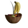 Nambe Metal And Wood 11 1/2" Gourmet Fruit Tree Bowl 1 Nambe Metal And Wood 11 1/2" Gourmet Fruit Tree Bowl -Best Glassware Store MT0392N a1