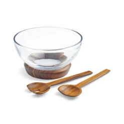 Nambe 11" Cooper Salad Bowl And Servers