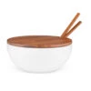 Nambe 12" Duets Salad Bowl With Lid And Servers -Best Glassware Store MT1575N a1